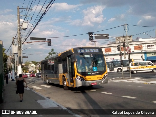 Viação Metrópole Paulista - Zona Leste 3 1084 na cidade de São Paulo, São Paulo, Brasil, por Rafael Lopes de Oliveira. Número da foto: #7207672.