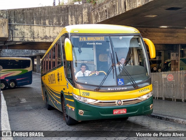 Viação Sandra 2200 na cidade de Belo Horizonte, Minas Gerais, Brasil, por Vicente de Paulo Alves. ID da foto: 7209397.