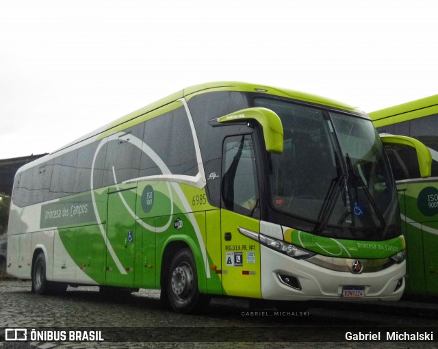 Expresso Princesa dos Campos 6985 na cidade de Ponta Grossa, Paraná, Brasil, por Gabriel Michalski. ID da foto: 7208634.