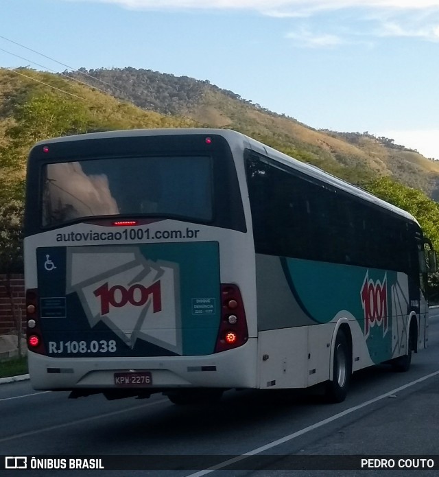 Auto Viação 1001 RJ 108.038 na cidade de Cachoeiras de Macacu, Rio de Janeiro, Brasil, por PEDRO COUTO. Número da foto: #7209888.