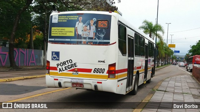 SOPAL - Sociedade de Ônibus Porto-Alegrense Ltda. 6600 na cidade de Porto Alegre, Rio Grande do Sul, Brasil, por Davi Borba. ID da foto: 7210759.