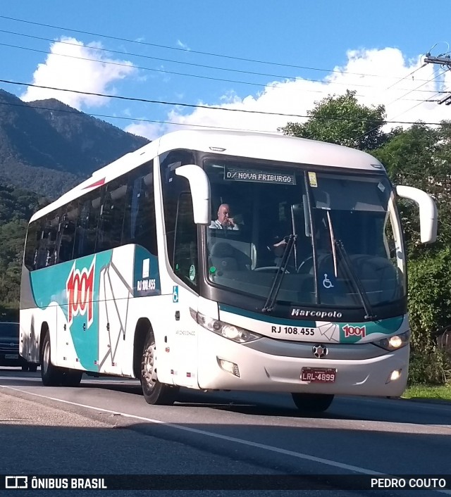 Auto Viação 1001 RJ 108.455 na cidade de Cachoeiras de Macacu, Rio de Janeiro, Brasil, por PEDRO COUTO. ID da foto: 7209886.