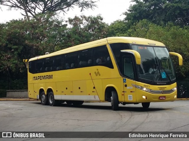 Viação Itapemirim 60077 na cidade de São Paulo, São Paulo, Brasil, por Edinilson Henrique Ferreira. ID da foto: 7209189.