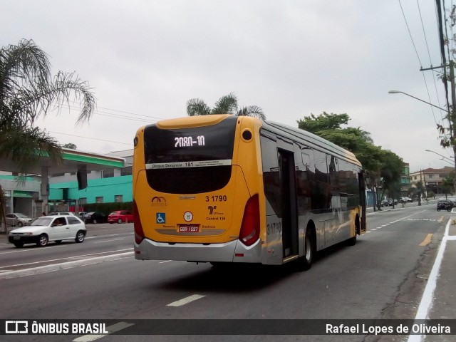 Viação Metrópole Paulista - Zona Leste 3 1790 na cidade de São Paulo, São Paulo, Brasil, por Rafael Lopes de Oliveira. ID da foto: 7209517.