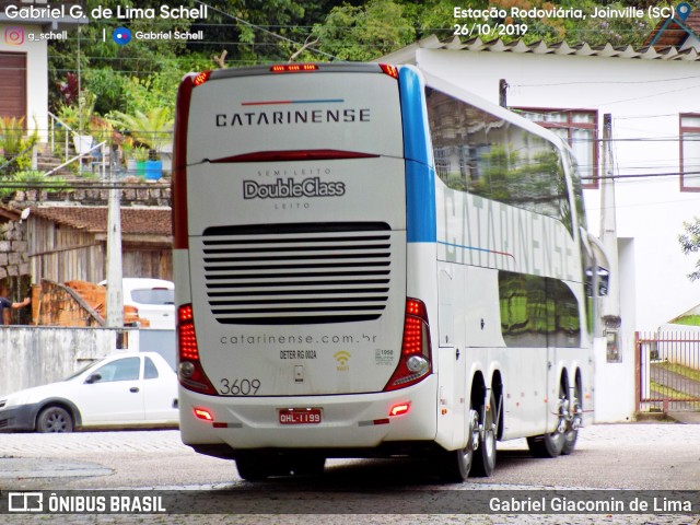 Auto Viação Catarinense 3609 na cidade de Joinville, Santa Catarina, Brasil, por Gabriel Giacomin de Lima. ID da foto: 7209854.