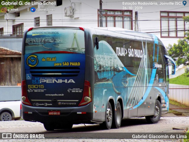 Empresa de Ônibus Nossa Senhora da Penha 53015 na cidade de Joinville, Santa Catarina, Brasil, por Gabriel Giacomin de Lima. ID da foto: 7209873.