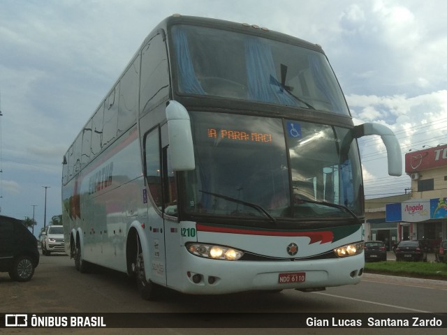 Eucatur - Empresa União Cascavel de Transportes e Turismo 4210 na cidade de Ji-Paraná, Rondônia, Brasil, por Gian Lucas  Santana Zardo. ID da foto: 7212176.