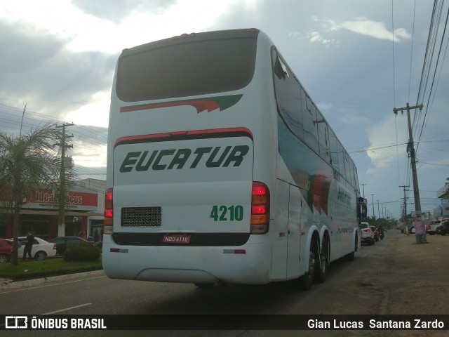 Eucatur - Empresa União Cascavel de Transportes e Turismo 4210 na cidade de Ji-Paraná, Rondônia, Brasil, por Gian Lucas  Santana Zardo. ID da foto: 7212182.