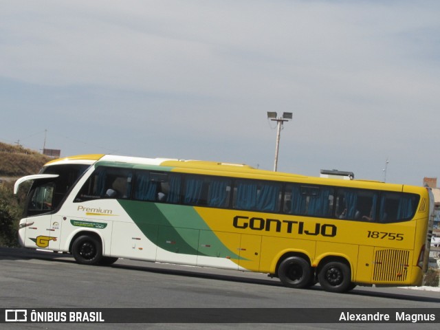 Empresa Gontijo de Transportes 18755 na cidade de Nova Serrana, Minas Gerais, Brasil, por Alexandre  Magnus. Número da foto: #7214387.