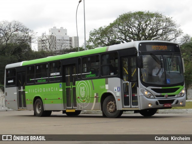 Viação Garcia 7689 na cidade de Maringá, Paraná, Brasil, por Carlos Kircheim. ID da foto: 7216218.