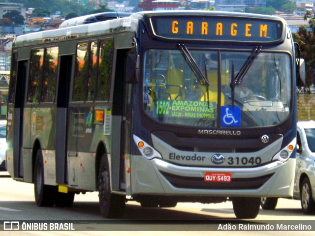 Viação Zurick 31040 na cidade de Belo Horizonte, Minas Gerais, Brasil, por Adão Raimundo Marcelino. ID da foto: 7218023.