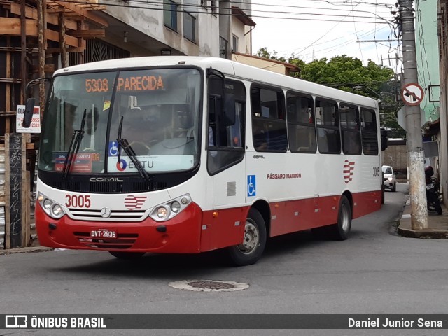 Empresa de Ônibus Pássaro Marron 3005 na cidade de Aparecida, São Paulo, Brasil, por Daniel Junior Sena. ID da foto: 7283150.