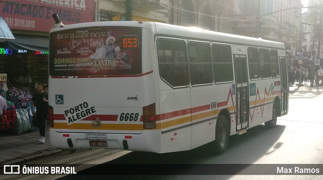 SOPAL - Sociedade de Ônibus Porto-Alegrense Ltda. 6668 na cidade de Porto Alegre, Rio Grande do Sul, Brasil, por Max Ramos. ID da foto: 7312007.