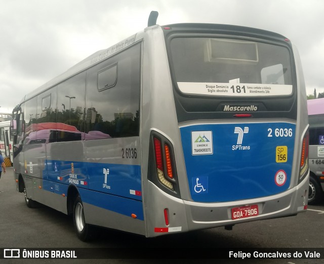 Transcooper > Norte Buss 2 6036 na cidade de São Paulo, São Paulo, Brasil, por Felipe Goncalves do Vale. Número da foto: #7312854.