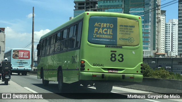 SOGAL - Sociedade de Ônibus Gaúcha Ltda. 083 na cidade de Balneário Camboriú, Santa Catarina, Brasil, por Matheus  Geyger de Melo. ID da foto: 7314038.