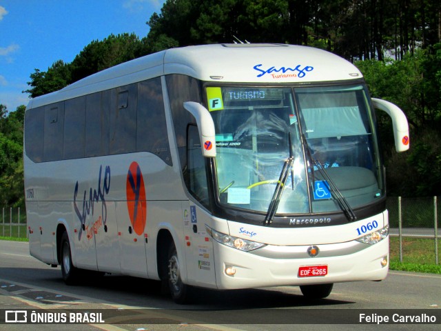 Sango Transportes Turísticos 1060 na cidade de Atibaia, São Paulo, Brasil, por Felipe Carvalho. ID da foto: 7317309.