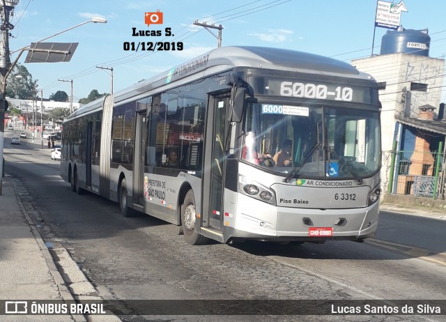 Viação Paratodos > São Jorge > Metropolitana São Paulo > Mobibrasil 6 3312 na cidade de São Paulo, São Paulo, Brasil, por Lucas Santos da Silva. Número da foto: #7315280.