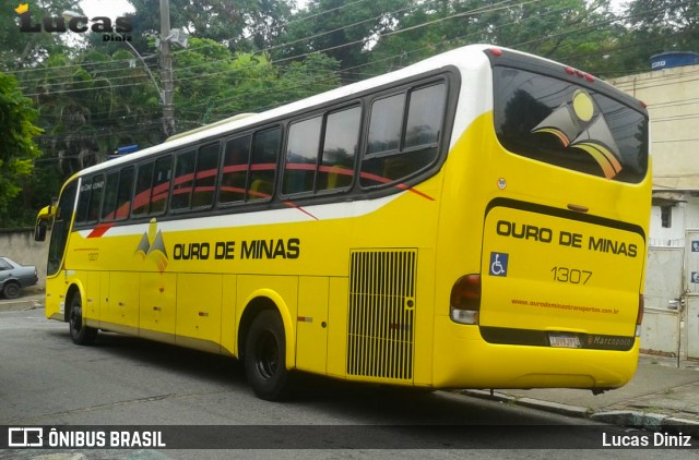 Ouro de Minas Transportes e Turismo 1307 na cidade de Rio de Janeiro, Rio de Janeiro, Brasil, por Lucas Diniz. ID da foto: 7321647.