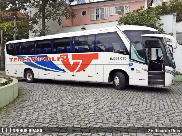 Viação Teresópolis RJ 203.036 na cidade de Petrópolis, Rio de Janeiro, Brasil, por Zé Ricardo Reis. Número da foto: #7323839.