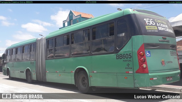 Transporte Coletivo Glória BB605 na cidade de Curitiba, Paraná, Brasil, por Lucas Weber Calizario. ID da foto: 7327326.