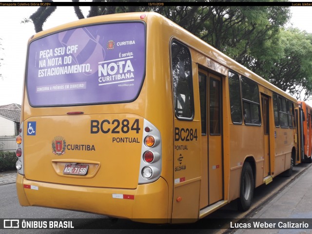 Transporte Coletivo Glória BC284 na cidade de Curitiba, Paraná, Brasil, por Lucas Weber Calizario. ID da foto: 7327328.