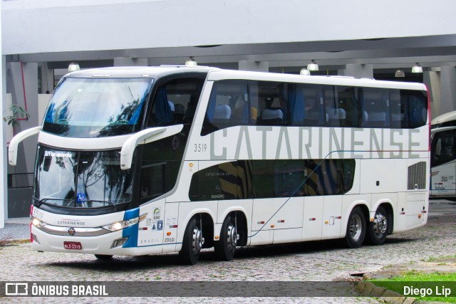 Auto Viação Catarinense 3519 na cidade de Joinville, Santa Catarina, Brasil, por Diego Lip. ID da foto: 7328324.