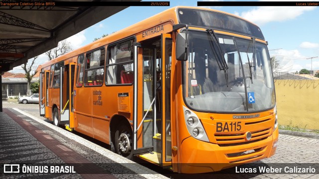 Transporte Coletivo Glória BA115 na cidade de Curitiba, Paraná, Brasil, por Lucas Weber Calizario. Número da foto: #7327322.