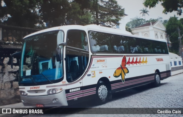 Pulmann Transporte e Turismo 705 na cidade de Petrópolis, Rio de Janeiro, Brasil, por Cecilio Cais. ID da foto: 7333424.