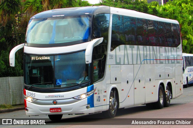 Auto Viação Catarinense 3385 na cidade de Curitiba, Paraná, Brasil, por Alessandro Fracaro Chibior. Número da foto: #7334309.