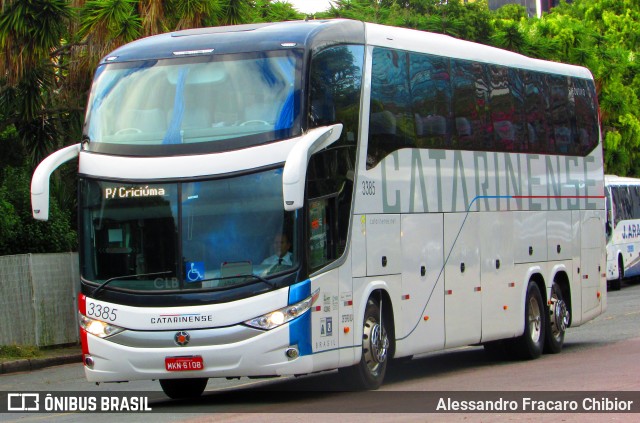 Auto Viação Catarinense 3385 na cidade de Curitiba, Paraná, Brasil, por Alessandro Fracaro Chibior. ID da foto: 7334309.