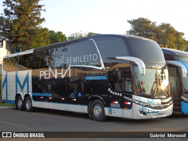 Empresa de Ônibus Nossa Senhora da Penha 59005 na cidade de Santana do Livramento, Rio Grande do Sul, Brasil, por Gabriel  Morosoli. ID da foto: 7335023.