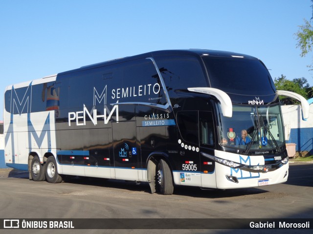 Empresa de Ônibus Nossa Senhora da Penha 59005 na cidade de Santana do Livramento, Rio Grande do Sul, Brasil, por Gabriel  Morosoli. ID da foto: 7334994.