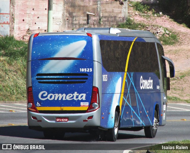 Viação Cometa 18523 na cidade de Santos Dumont, Minas Gerais, Brasil, por Isaias Ralen. ID da foto: 7337891.