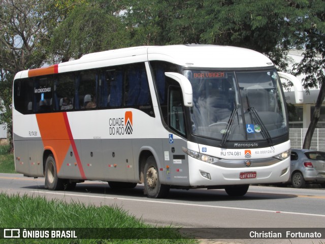 Viação Cidade do Aço RJ 174.081 na cidade de Muriaé, Minas Gerais, Brasil, por Christian  Fortunato. Número da foto: #7337436.