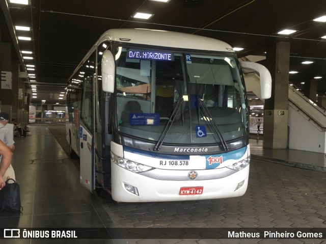 Auto Viação 1001 RJ 108.578 na cidade de Belo Horizonte, Minas Gerais, Brasil, por Matheus  Pinheiro Gomes. Número da foto: #7285960.