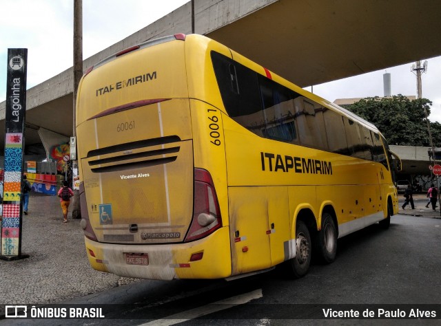 Viação Itapemirim 60061 na cidade de Belo Horizonte, Minas Gerais, Brasil, por Vicente de Paulo Alves. ID da foto: 7287518.