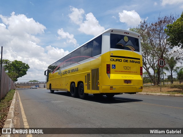 Ouro de Minas Transportes e Turismo 1301 na cidade de Brasília, Distrito Federal, Brasil, por William Gabriel. ID da foto: 7286255.