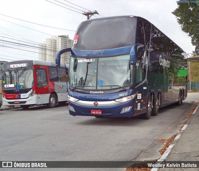 Viação Cometa 18317 na cidade de São Paulo, São Paulo, Brasil, por Weslley Kelvin Batista. ID da foto: 7342506.