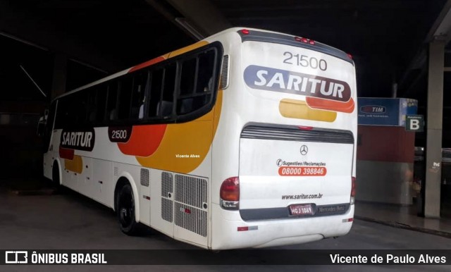 Saritur - Santa Rita Transporte Urbano e Rodoviário 21500 na cidade de Sete Lagoas, Minas Gerais, Brasil, por Vicente de Paulo Alves. Número da foto: #7341739.
