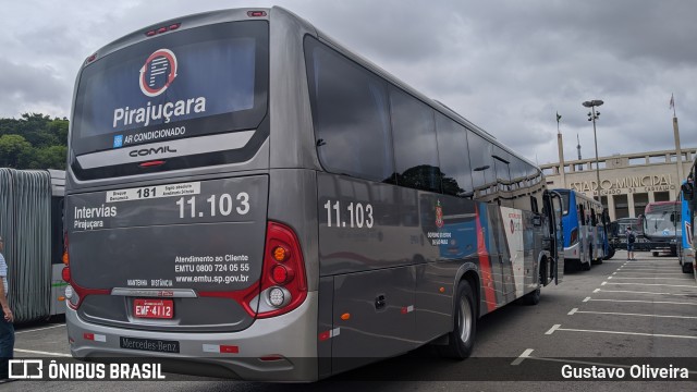 Viação Pirajuçara 11.103 na cidade de São Paulo, São Paulo, Brasil, por Gustavo Oliveira. Número da foto: #7341932.