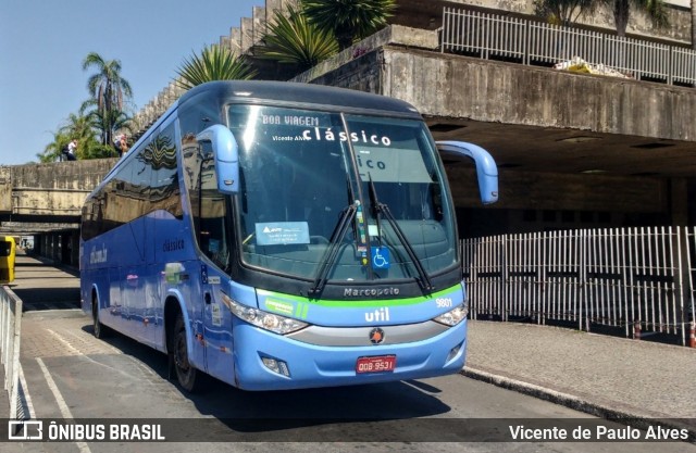 UTIL - União Transporte Interestadual de Luxo 9801 na cidade de Belo Horizonte, Minas Gerais, Brasil, por Vicente de Paulo Alves. Número da foto: #7341881.
