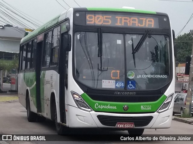 Caprichosa Auto Ônibus B27132 na cidade de Rio de Janeiro, Rio de Janeiro, Brasil, por Carlos Alberto de Oliveira Júnior. ID da foto: 7346413.