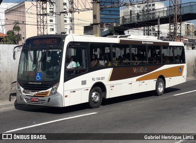 Auto Ônibus Vera Cruz RJ 104.001 na cidade de Duque de Caxias, Rio de Janeiro, Brasil, por Gabriel Henrique Lima. Número da foto: #7345048.