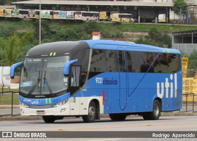 UTIL - União Transporte Interestadual de Luxo 9721 na cidade de Conselheiro Lafaiete, Minas Gerais, Brasil, por Rodrigo  Aparecido. Número da foto: #7349207.