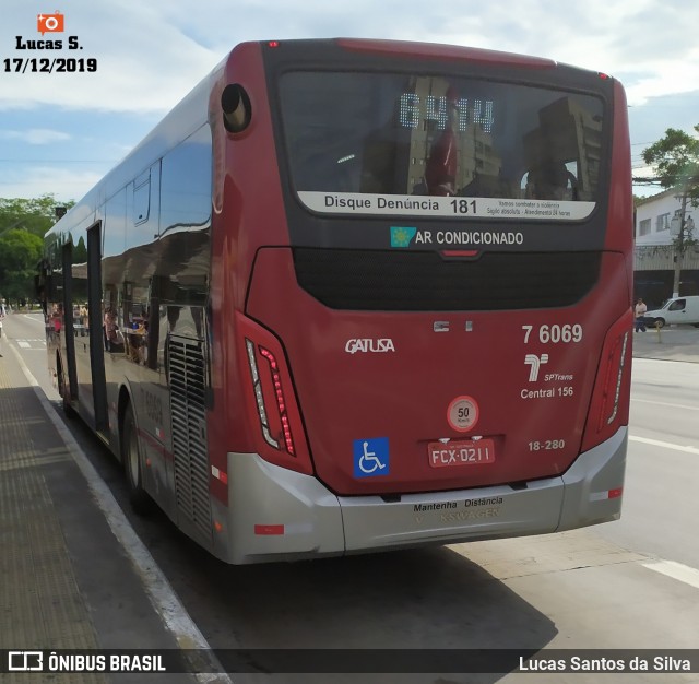 Viação Gatusa Transportes Urbanos 7 6069 na cidade de São Paulo, São Paulo, Brasil, por Lucas Santos da Silva. Número da foto: #7348127.