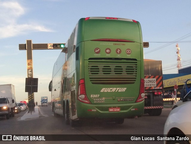 Eucatur - Empresa União Cascavel de Transportes e Turismo 5307 na cidade de Ji-Paraná, Rondônia, Brasil, por Gian Lucas  Santana Zardo. Número da foto: #7350711.