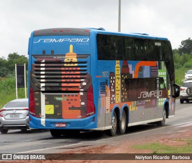 Viação Sampaio 11872 na cidade de Lavras, Minas Gerais, Brasil, por Nélyton Ricardo  Barbosa. Número da foto: #7351610.