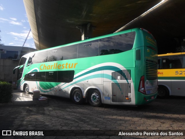 Charllestur Ônibus de Turismo 1018 na cidade de Uberlândia, Minas Gerais, Brasil, por Alessandro Pereira dos Santos. ID da foto: 7351566.