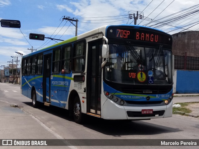 Viação Ponte Coberta RJ 190.034 na cidade de Mesquita, Rio de Janeiro, Brasil, por Marcelo Pereira. Número da foto: #7351332.