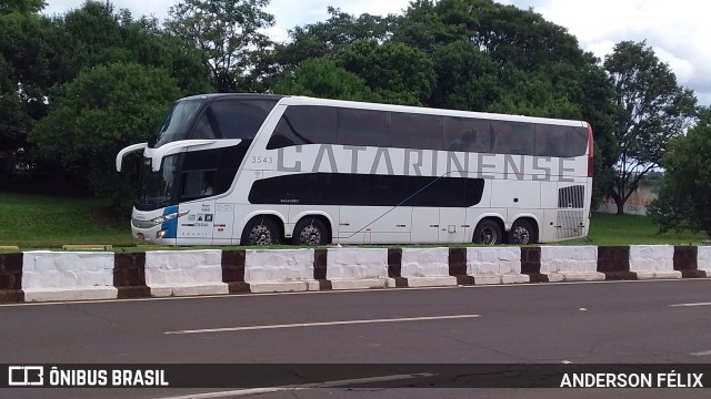 Auto Viação Catarinense 3543 na cidade de Foz do Iguaçu, Paraná, Brasil, por ANDERSON FÉLIX. ID da foto: 7352000.